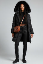Arabella | Long Puffer Winter Coat with Fur Hood for Women