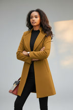 Lottie | Elegant Tailored Wool Blend Longline Coat for Women