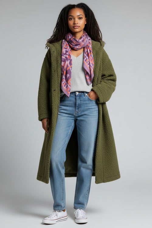 Alice | Cozy Hooded Wool-Blend Longline Coat for Women