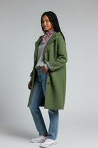 Alice | Cozy Hooded Wool-Blend Longline Coat for Women