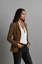 Fiona | Women's Suede Blazer with Patch Pockets and Notch Lapel