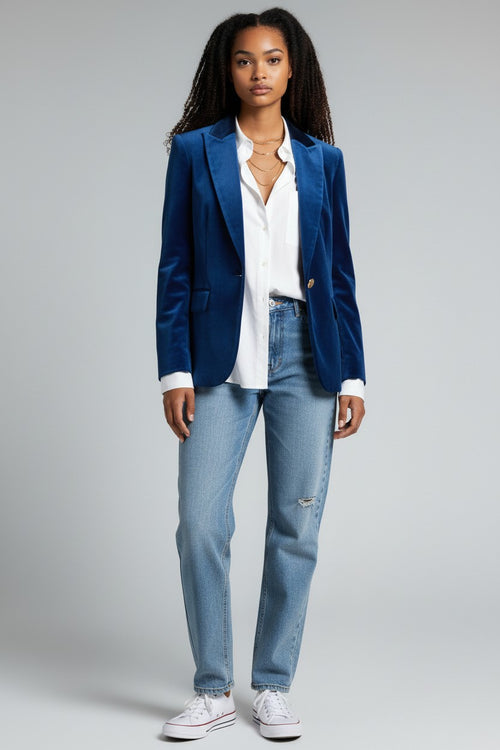 Clara | Fitted Velvet Blazer for Women