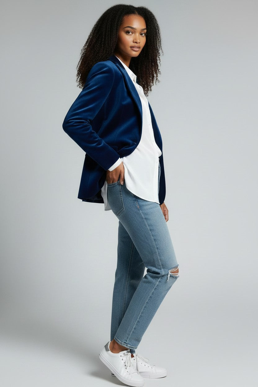 Clara | Fitted Velvet Blazer for Women
